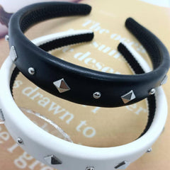 METAL STUDDED PUNK PADDED HIGH CROWN HEADBAND_CWAHA6319