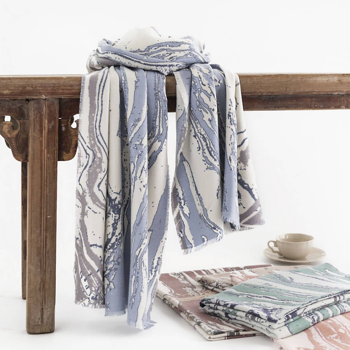 MARBLE STRIPE SCARF SOFT WINTER WRAP_CWASC0440