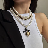 HIGH END FASHION PEARL RIBBON BEADED NECKLACE_CWMM3137