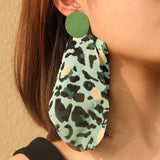 NEW BOHO LONG LEOPARD PRINT EARRINGS UNIQUE DESIGN_CWMM6188