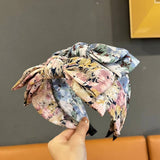 PASTORAL STYLE SMALL FLORAL KNOTTED WIDE HEADBAND_CWAHA1701