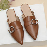 CASUAL POINTED TOE FLAT BOTTOM MULES_CWSHF0033