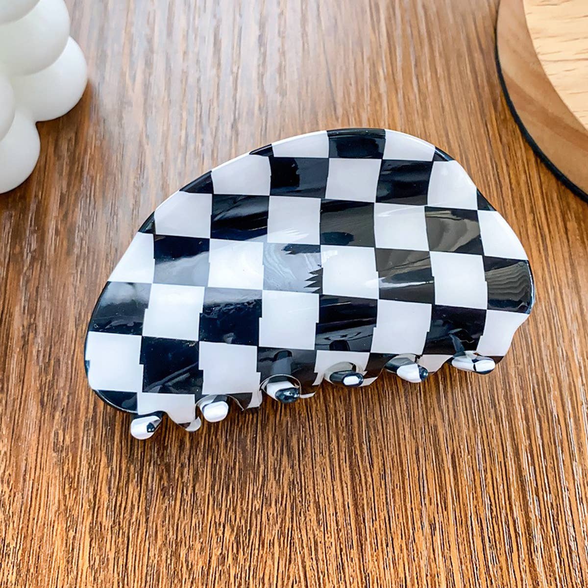 3.23"Checkered Hair Claw Clip_Cwaha0313