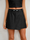 Trend Waist Waist All Loose Pu Leather Culottes