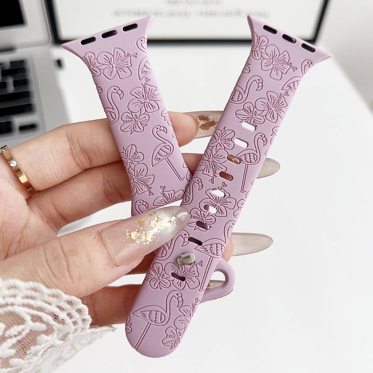 APPLE WATCH ULTRAS9S8 ENGRAVED FLAMINGO STRAP_CWWW0057