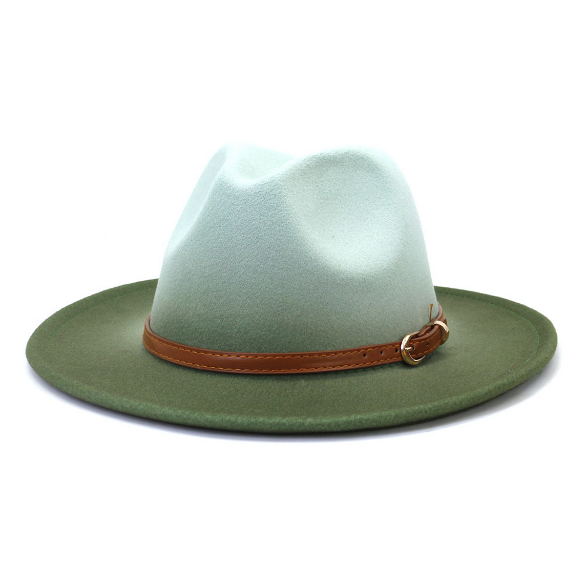 Women Warm Color Matching Belt Panama Hat_Cwah0707
