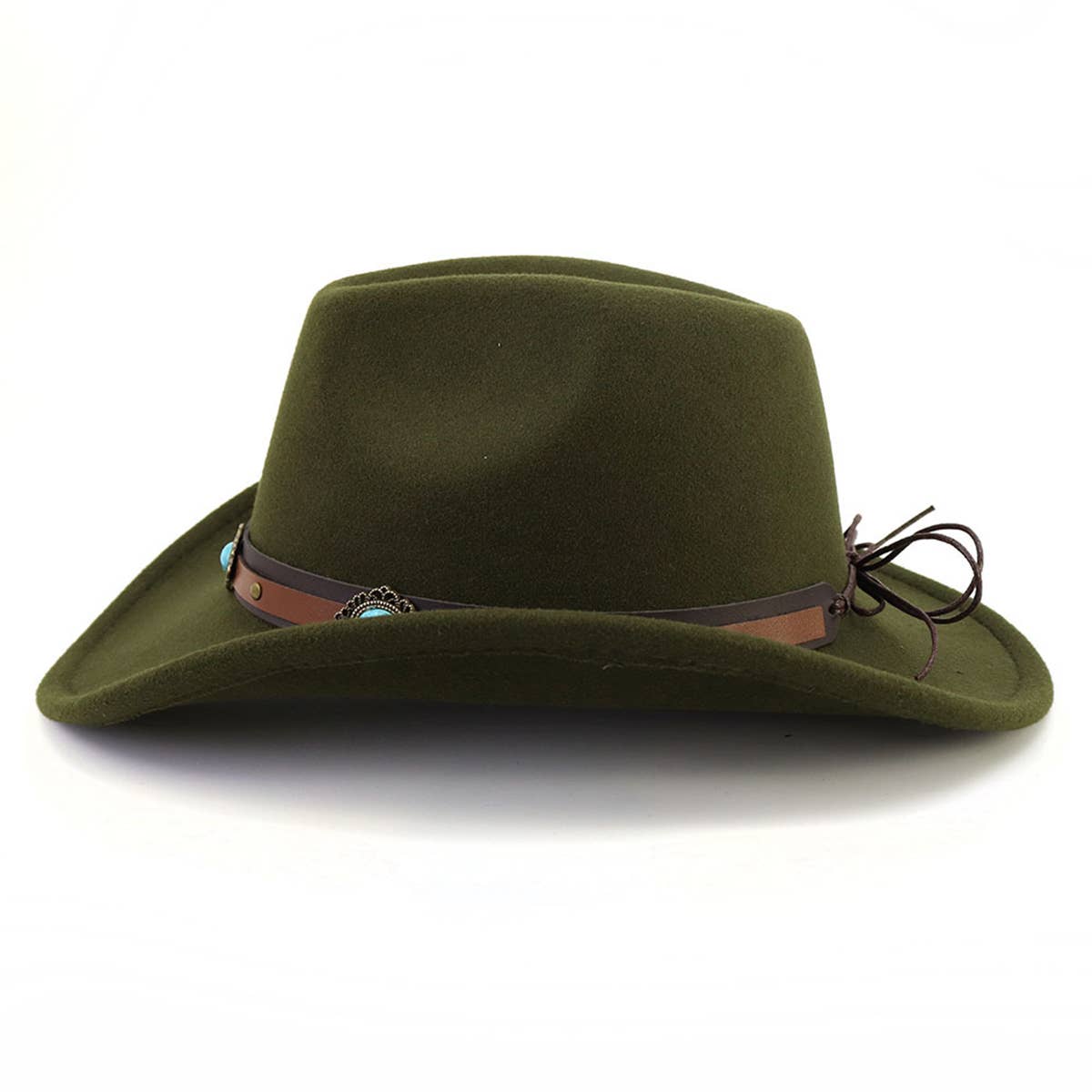 Turquoise Trim Western Cowboy Hat For Women_Cwah0688