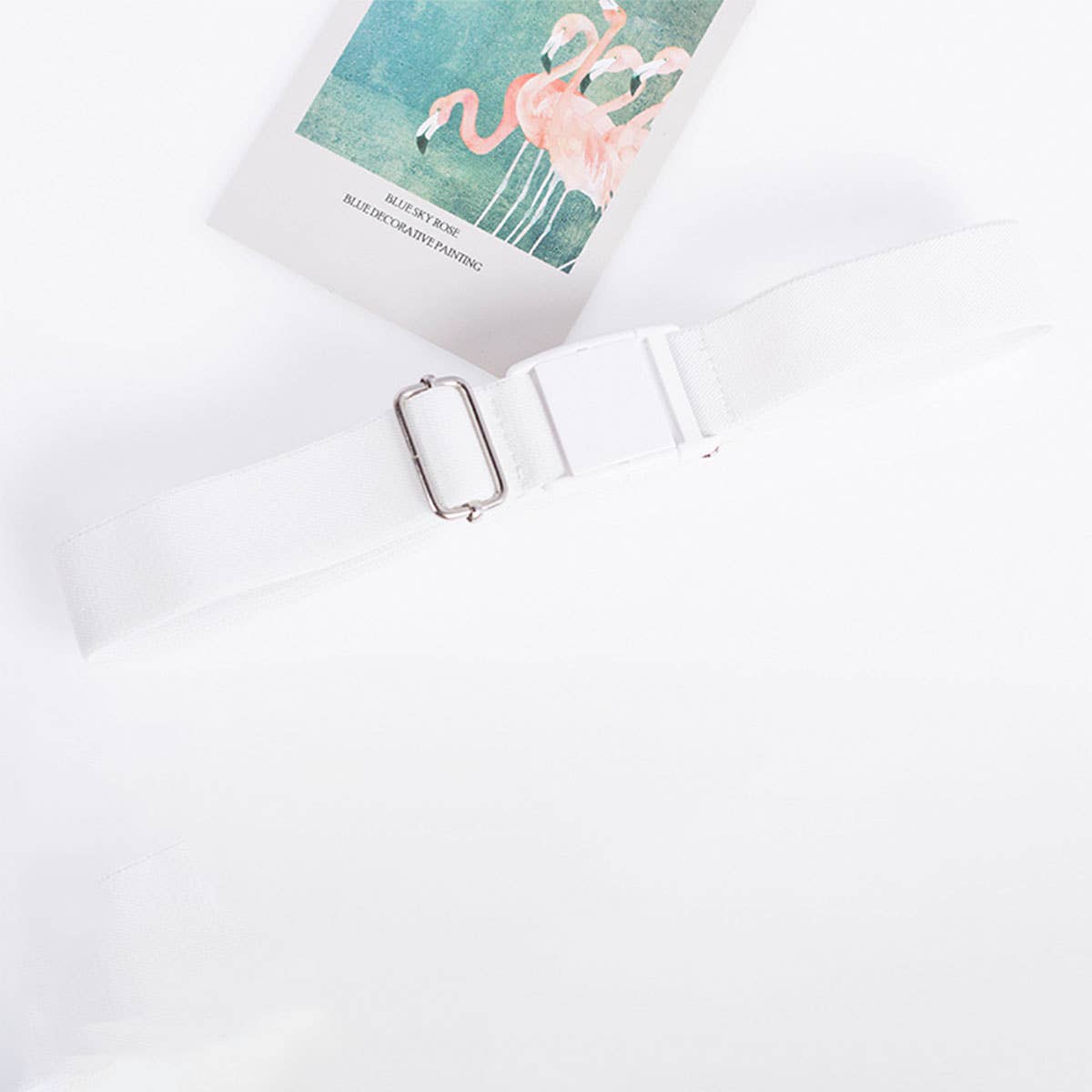 SOLID COLOR PLASTIC BUCKLE ELASTIC BELT_CWABE0681