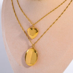 STAINLESS STEEL HEART NECKLACE ALBUM NECKLACE_CWMM5693
