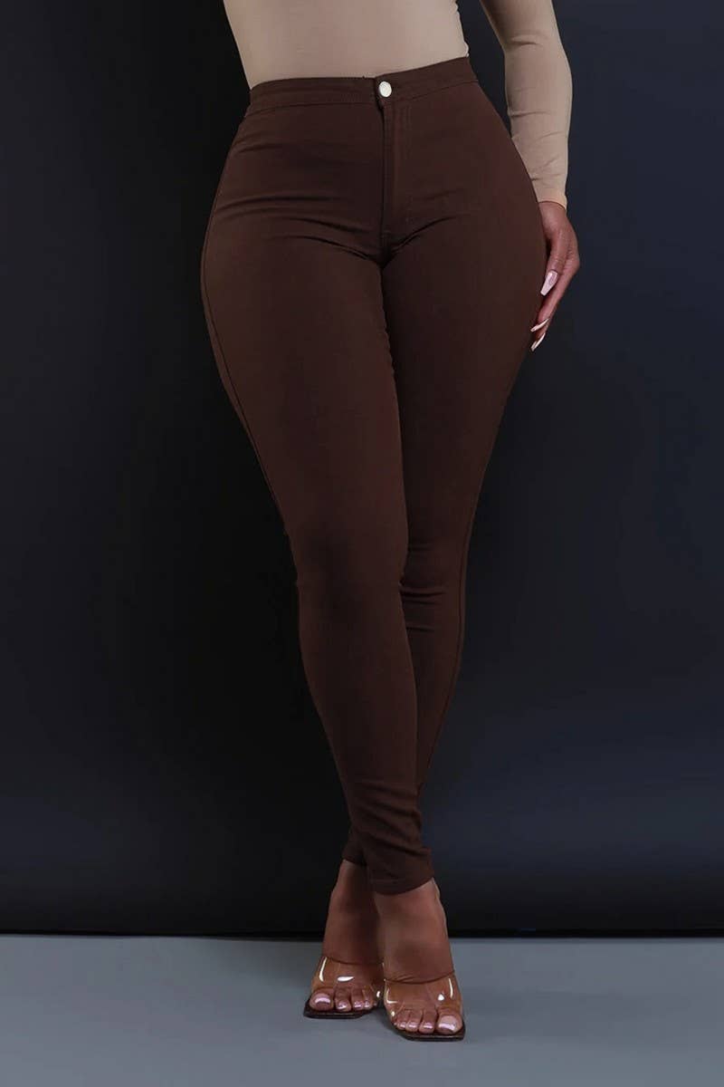 Cwjp0602_Mid Rise Candy Color Skinny Denim Pants