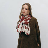 CHIC TWO TONE DIAMOND KNIT SCARF COZY WINTER_CWASC1285