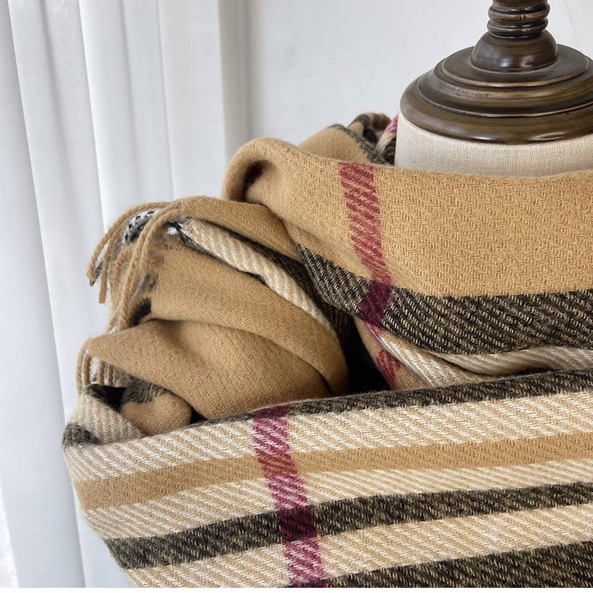 PLAID SCARF WARM FRINGE WINTER WRAP_CWASC1467