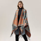 Warm Faux Cashmere Tassel Scarf Cape Shawl_Cwasc2168