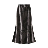 Tie-Dye Satin Print Fishtail Midi Skirt_Cwbms0386
