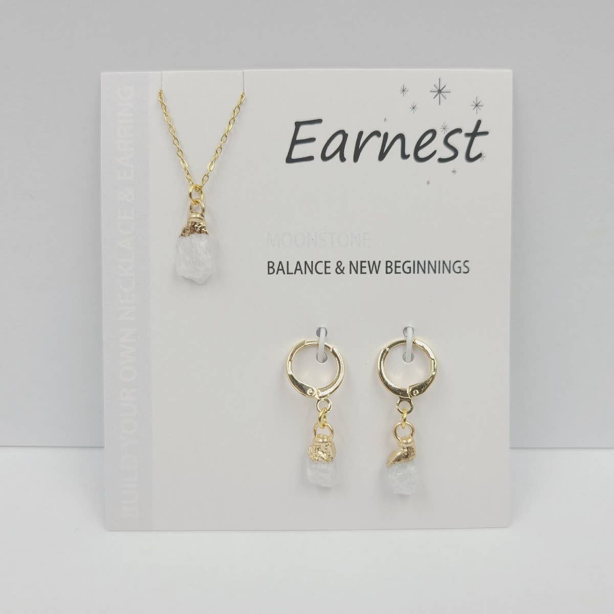 NATURAL STONE NECKLACE AND EARRING SET_CWAJE1055