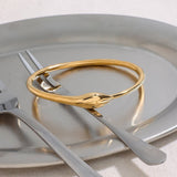 18K GOLD HAMMERED SNAKE CUFF STAINLESS STEEL_CWAJE4753