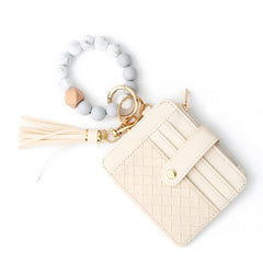 SILICONE BEAD BRACELET WITH ZIPPER COIN WALLET_CWAB4939
