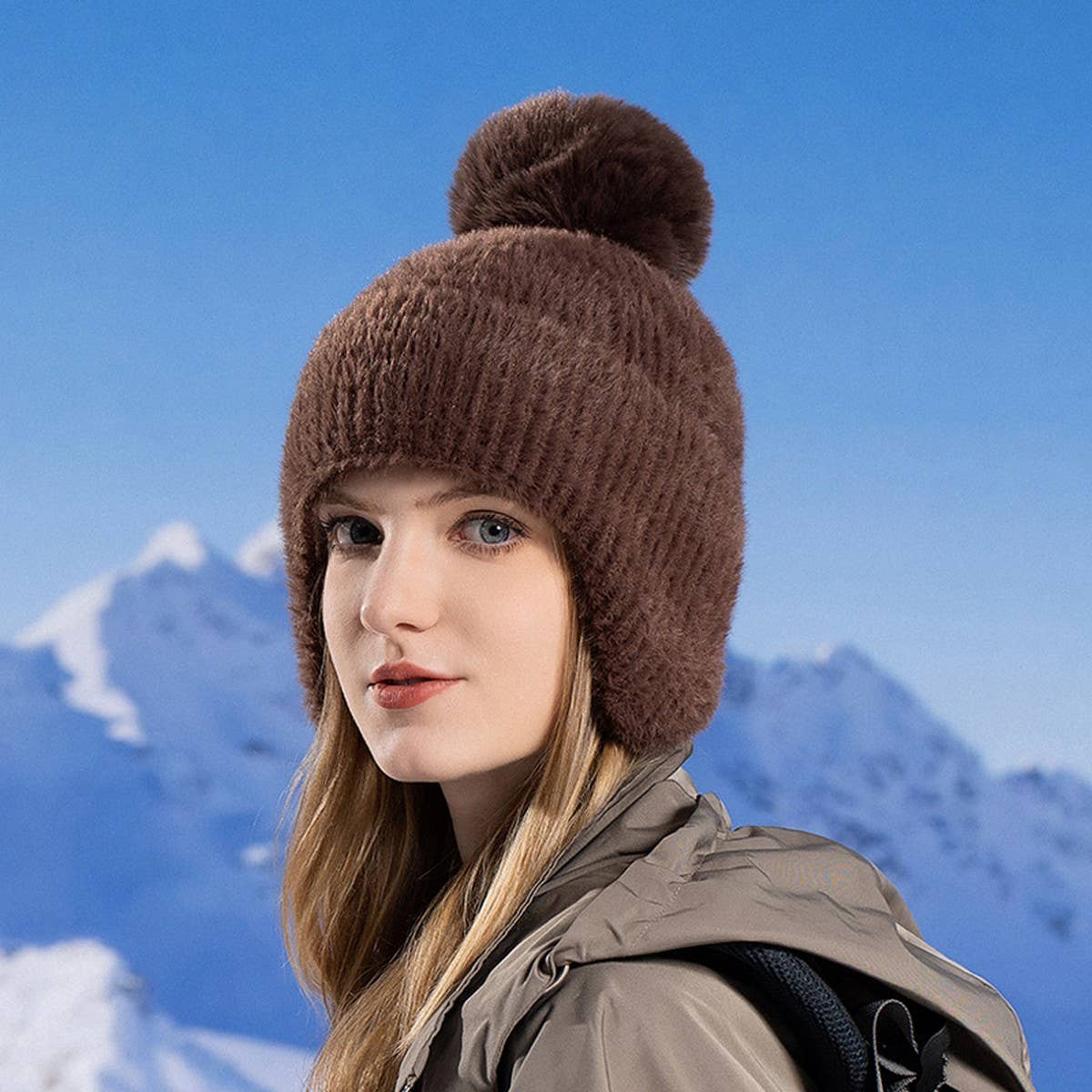 Winter Warm And Stylish Fur Ball Beanie_Cwasc1122