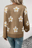 Women Long Sleeve Jacquard Crew Neck Sweater_Cwoswl1505