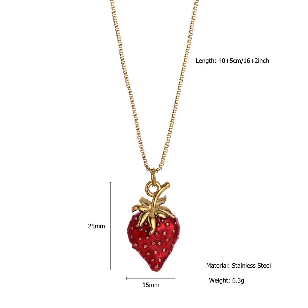 ENAMEL HEART NECKLACE WITH STRAWBERRY CHARM_CWMM8869