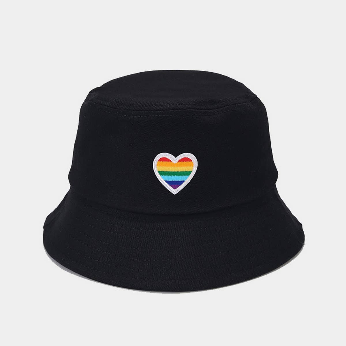 RAINBOW HEART FOLDABLE BUCKET HAT_CWAH1638