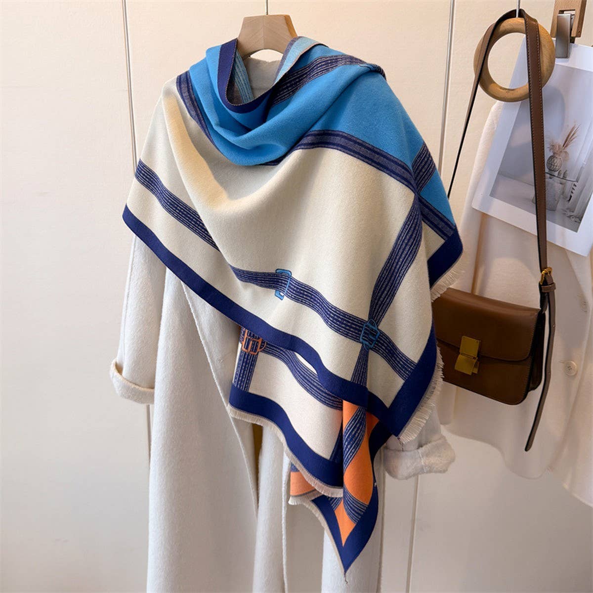 Colorblock Elegant Warm Faux Cashmere Scarf_Cwasc03452