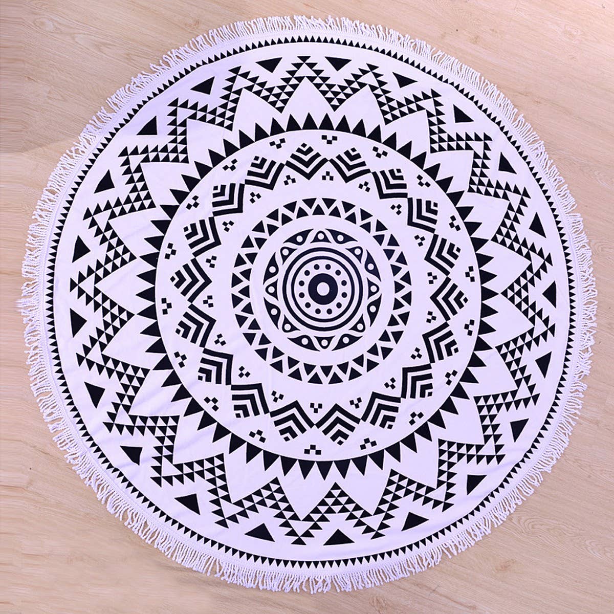 ROUND MICROFIBER TASSEL BEACH TOWEL BLANKET_CWMM7602