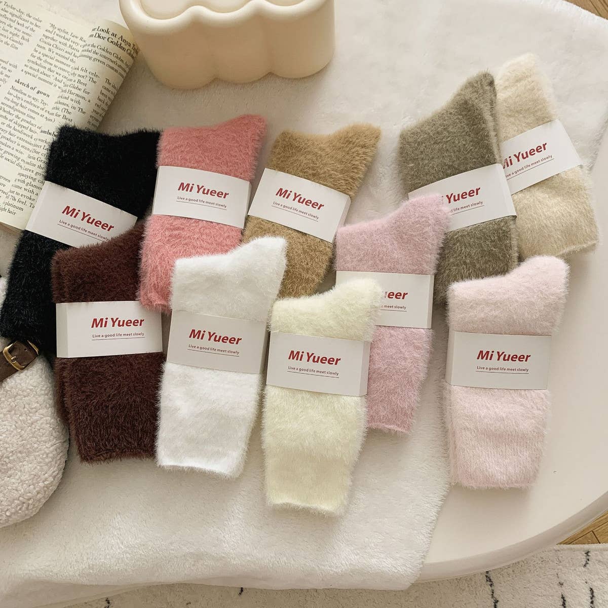SOLID COLOR WARM THICK FLEECE SOCKS_CWMS0963