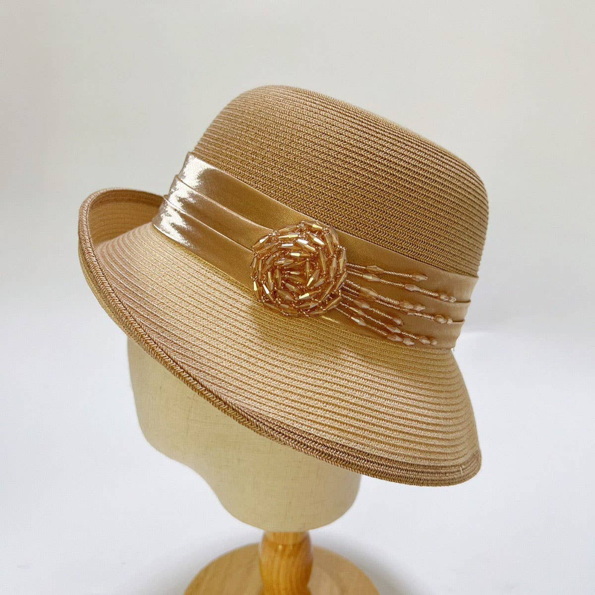 SUMMER FASHION PLEATED RIBBON STRAW HAT_CWAH3480
