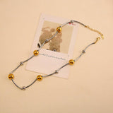 Two-Tone Gold Silver Stainless Steel Necklace_Cwmm8878