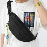 Simple Plaid Waist Bag Shoulder Bag_Cwab1604