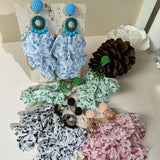 HANDMADE FLORAL TASSEL EARRINGS LONG BOLD DESIGN_CWMM6276