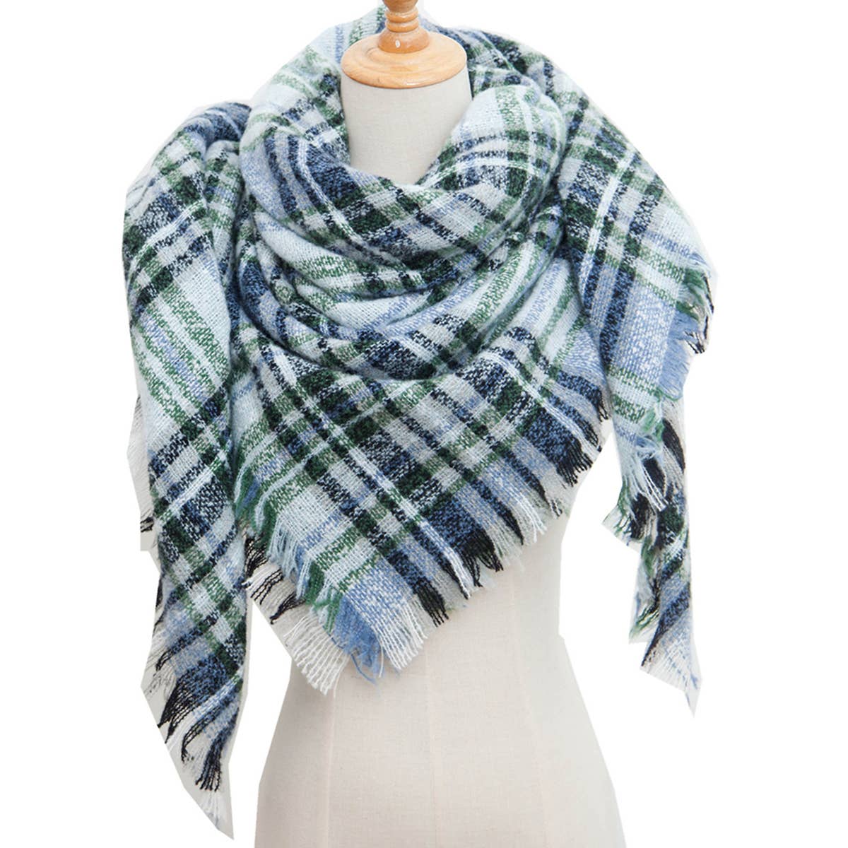 NEW LARGE PLAID TRIANGLE SCARF SPRING TO WINTER_CWASC0108