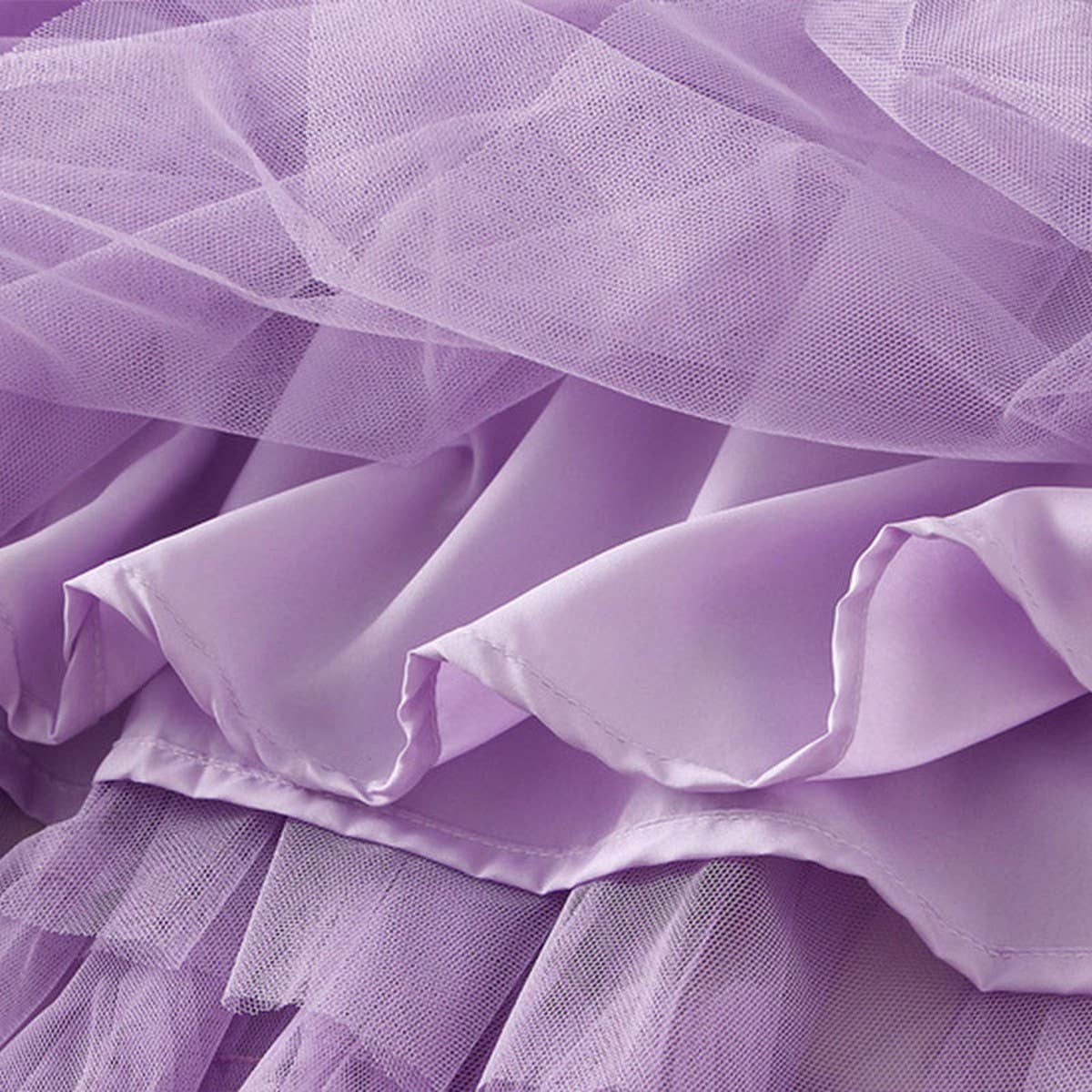 SWEET RUFFLE TULLE A LINE FLARED PUFF SKIRT_CWBMS0376