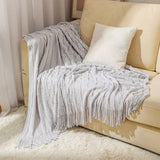 KNITTED THIN TASSEL SOFA BLANKET BED END BLANKET_CWMM0222