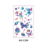 KIDS GLITTER TATTOO STICKERS BEAR BUTTERFLY STARS_CWMM8362