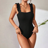 Solid-Color Sexy Knitted Halter Jumpsuit