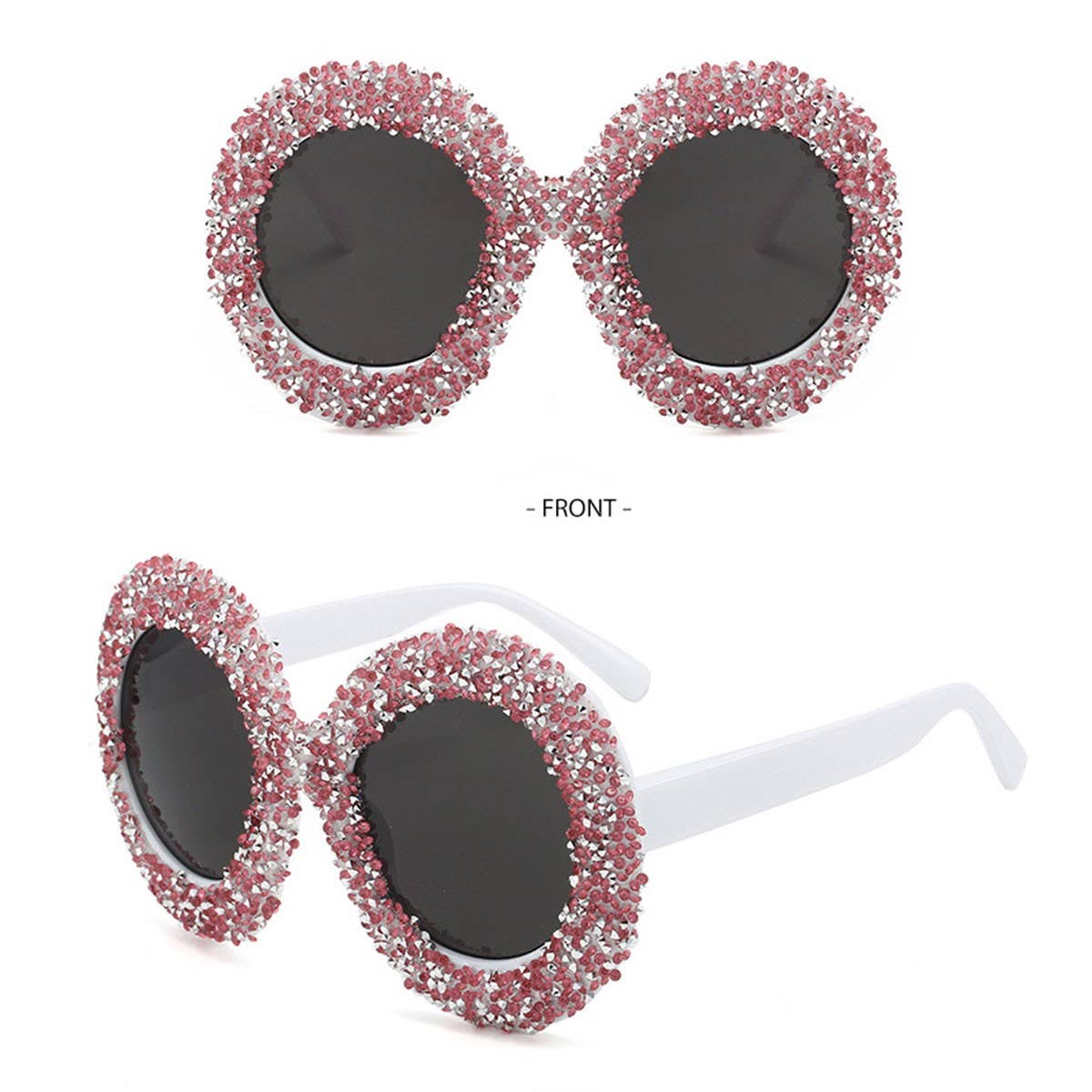 LARGE FRAME OVAL RHINESTONE SUNGLASSES_CWASG0840