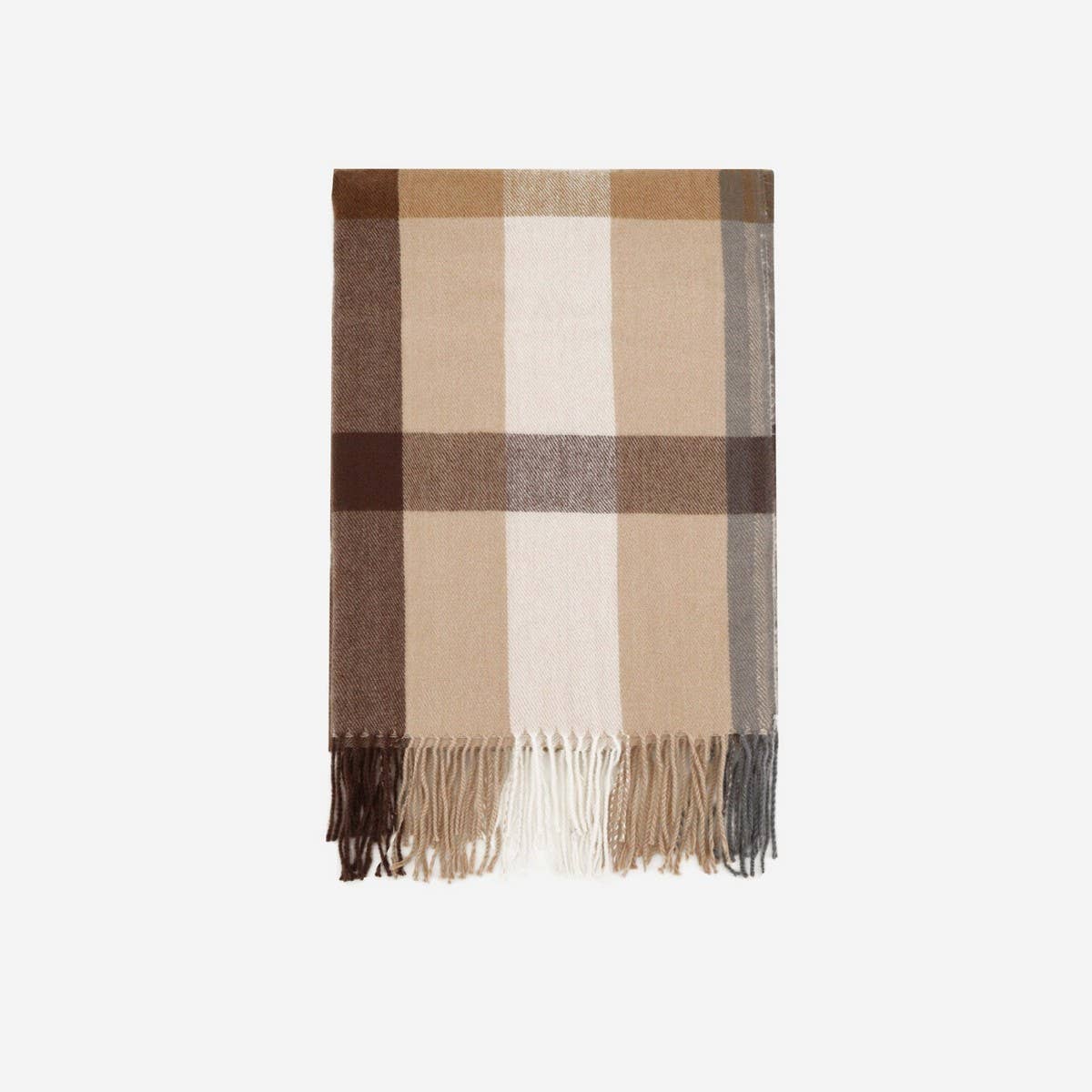 FAUX CASHMERE PLAID SCARF WITH TASSELS FOR WINTER_CWASC1104