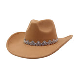 Western Rhinestone Felt Cowboy Hat For Women Men_Cwah04479