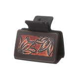 Western Sunflower Cactus Hair Claw Leather Clip_Cwaha0601