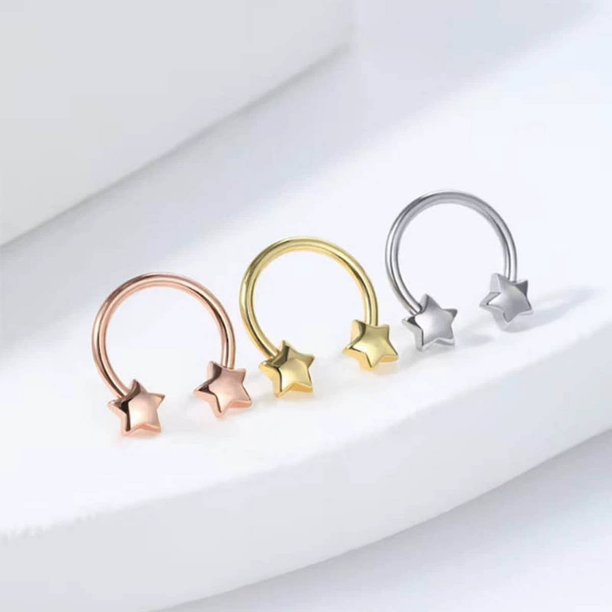 STAINLESS STEEL HEART STAR NOSE RING SET_CWMM9516