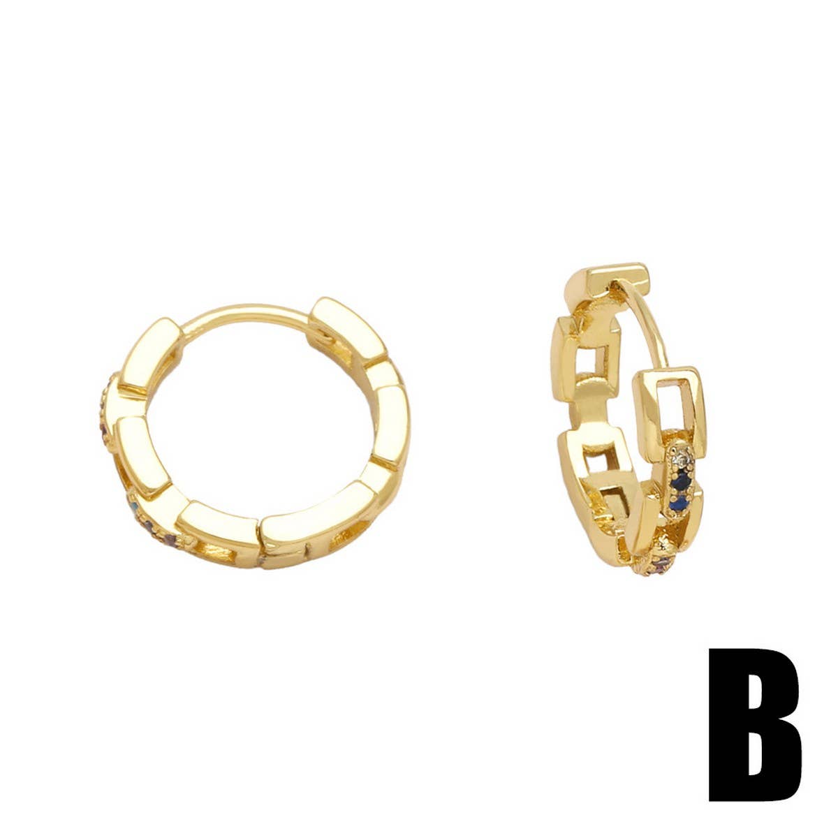 Versatile Round Gold-Plated Earrings And Studs