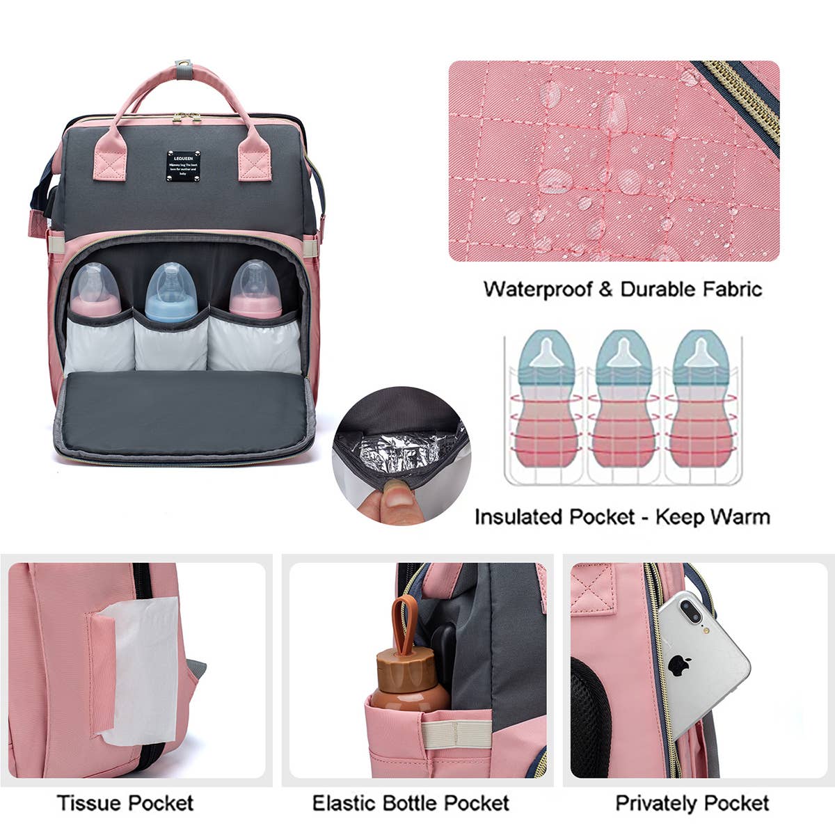 PORTABLE BACKPACK MOTHER AND BABY BAG_CWAB2233