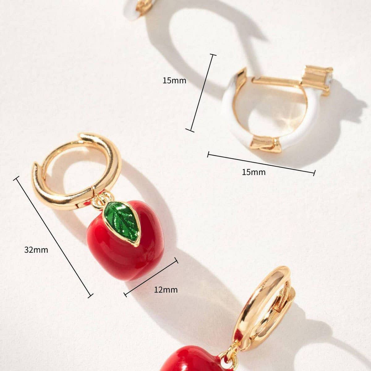 COLORFUL FRUIT ZIRCON EARRINGS STAINLESS STEEL_CWAJE4980