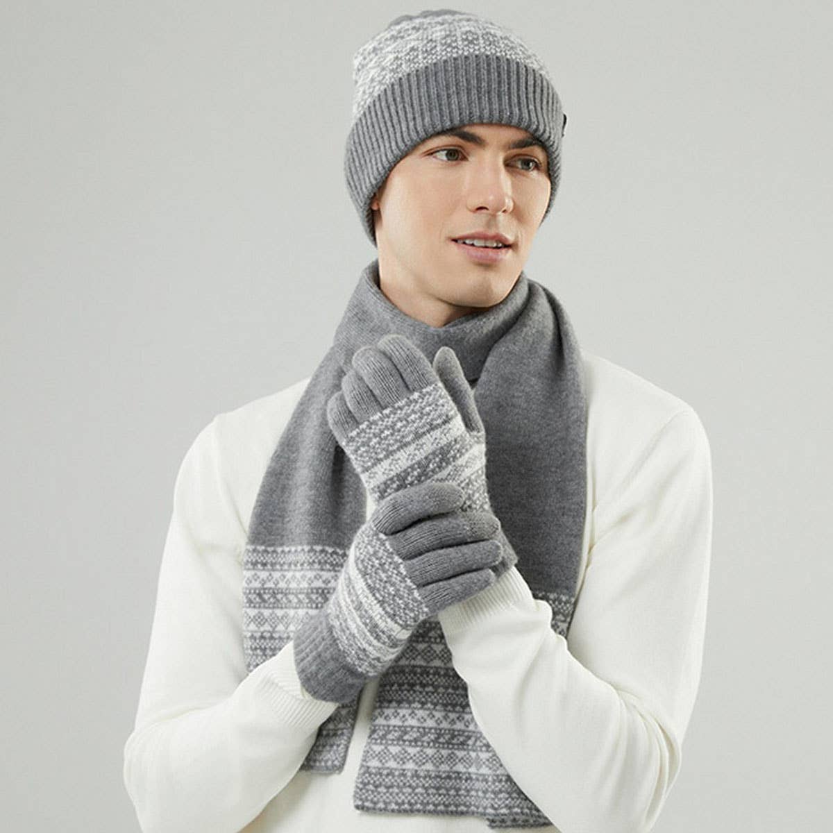 Winter Warm Knitted Windproof Three-Piece Suit_Cwmm2788