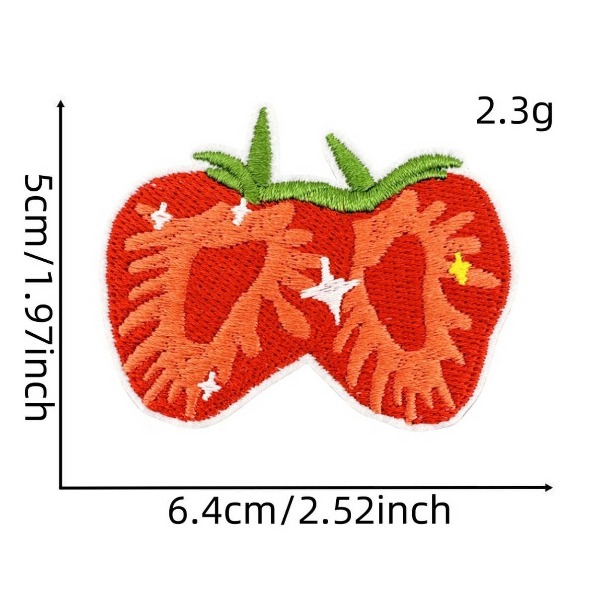 NEW PINK STRAWBERRY EMBROIDERED CLOTH PATCH_CWMM4014