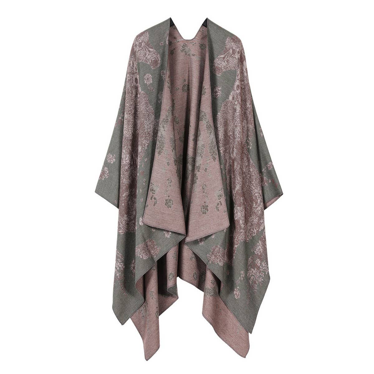 HORSE PATTERN SHAWL VERSATILE JACQUARD SLIT CAPE_CWASC2255