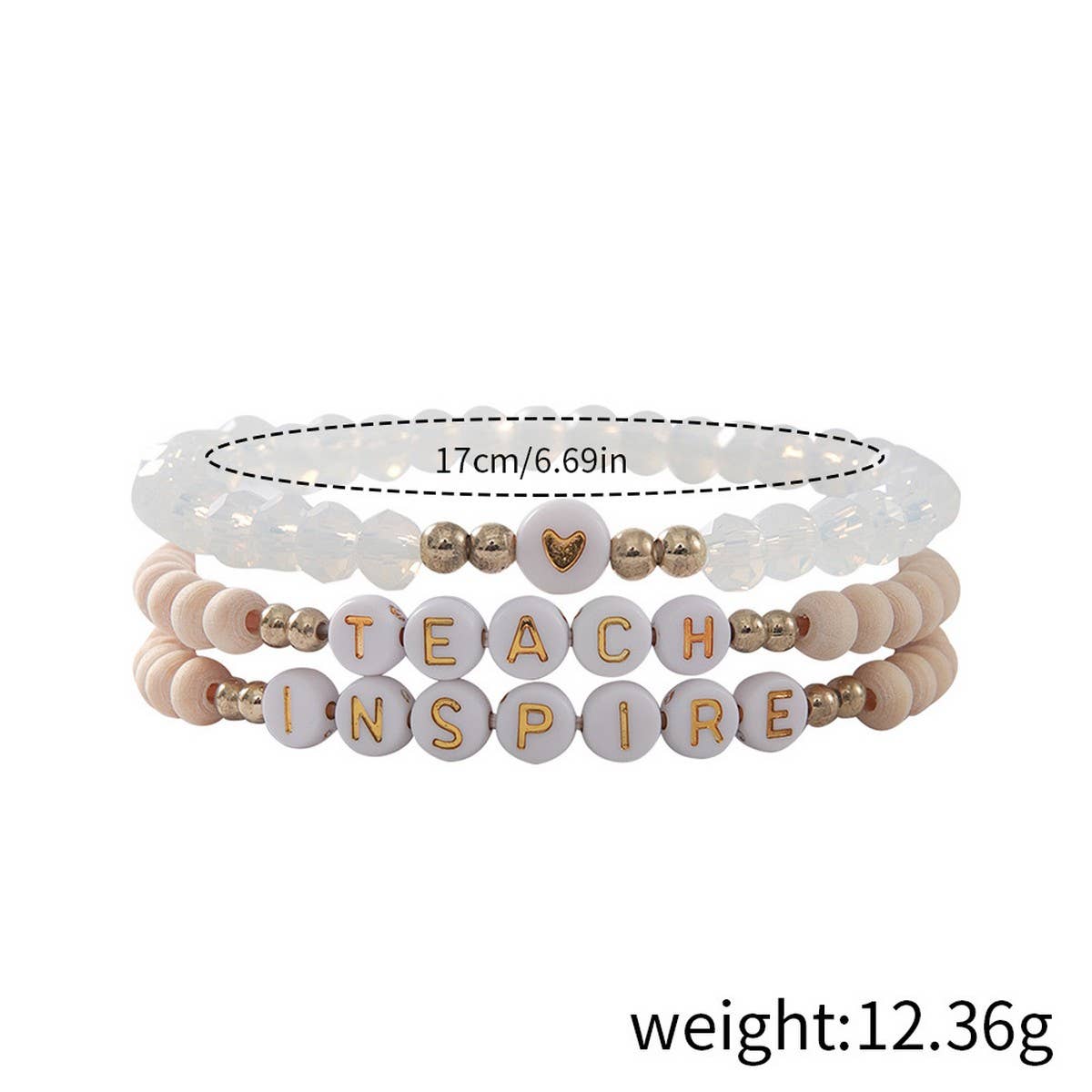 ACRYLIC BEADS ELASTIC CORD BEADED BRACELET SET_CWMM3538