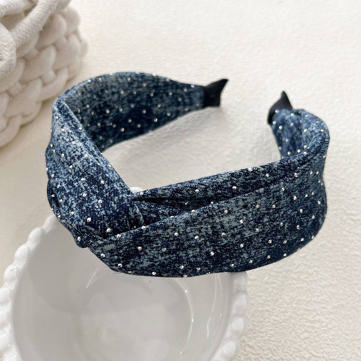 DENIM STARRY PUFF HEADBAND WITH VOLUME SPONGE_CWAHA2832